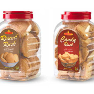 United King Round and Candy Rusk Jar